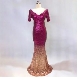Kalinnu Elegant Formal Party Maxi Mermaid Evening Dress gown sz small new w tags